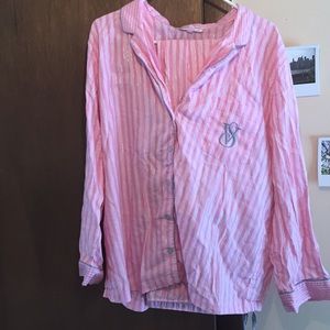 Victoria’s Secret logo long sleeve pajama set.